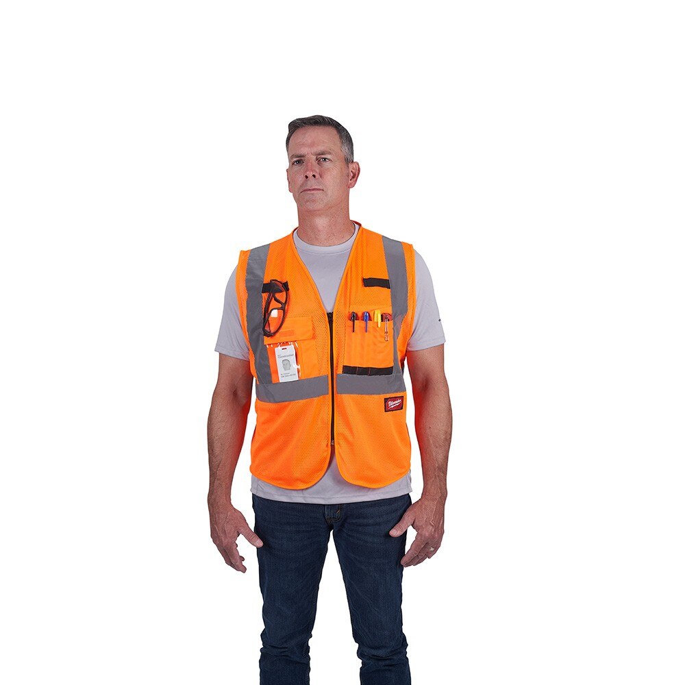 Milwaukee 48-73-5116 Class 2 High Visibility Orange Mesh Safety Vest - L/XL - 5