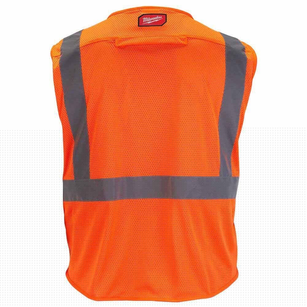 Milwaukee 48-73-5117 Class 2 High Visibility Orange Mesh Safety Vest - 2XL/3XL - 2
