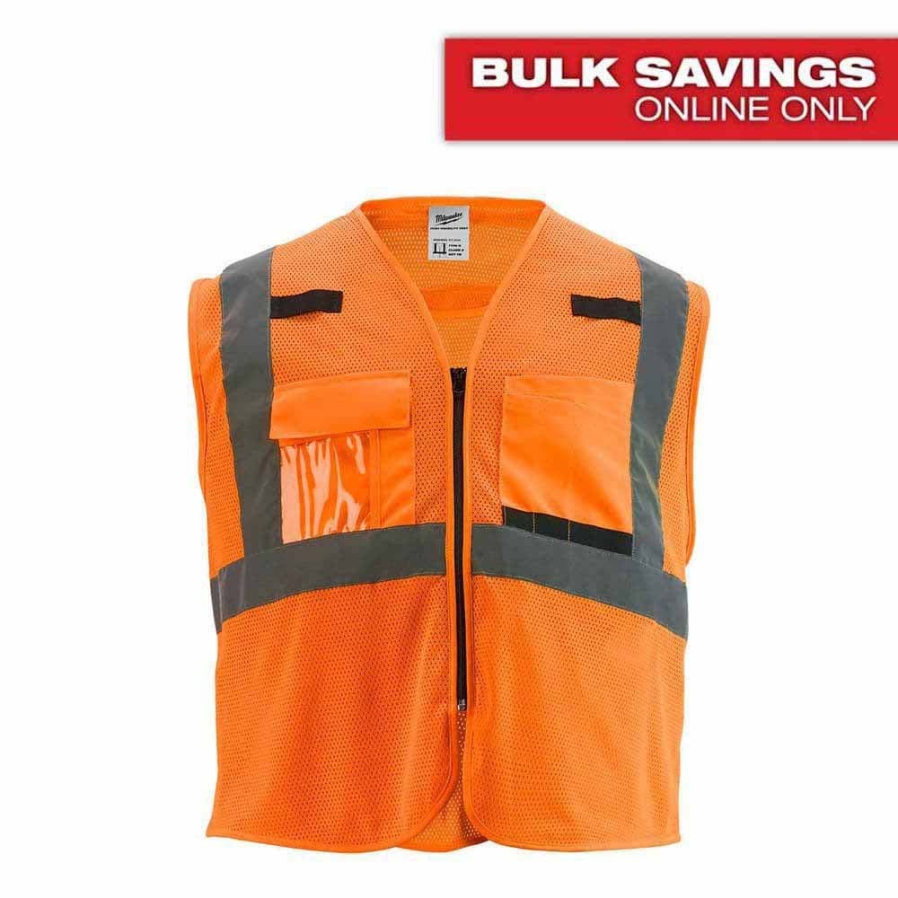 Milwaukee 48-73-5117 Class 2 High Visibility Orange Mesh Safety Vest - 2XL/3XL - 5
