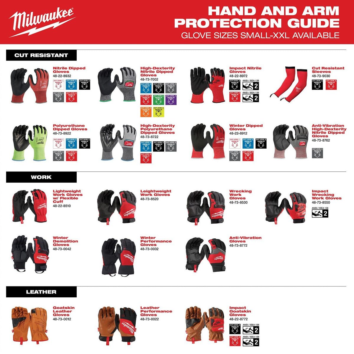Milwaukee 48-73-7922E Cut Level 2 Winter Dipped Gloves - Large (12 Pack) - 7