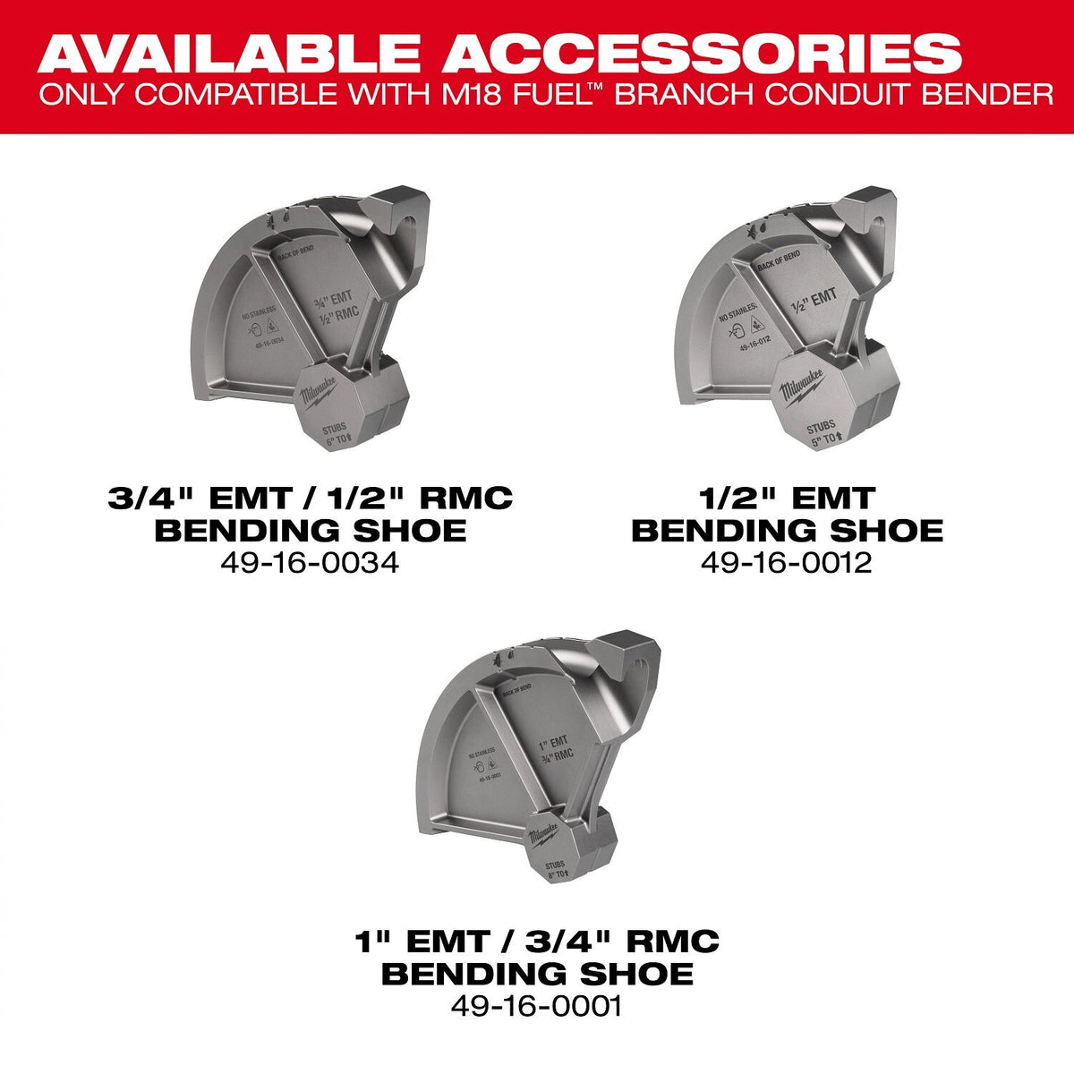 Milwaukee 49-16-0034 3/4” EMT / 1/2” RMC Conduit Bending Shoe - 4
