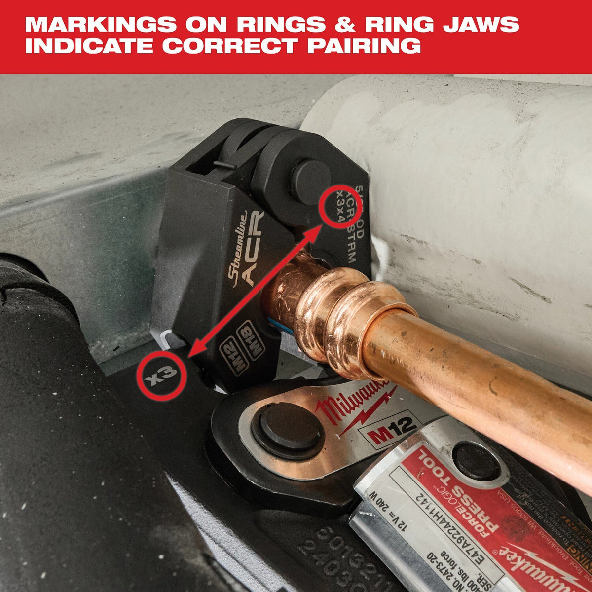 Milwaukee 49-16-2654MX 5/8" Streamline ACR Pivoting Press Ring - 5