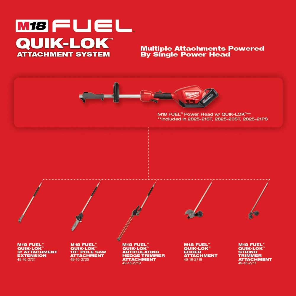 Milwaukee 49-16-2719R M18 FUEL QUIK-LOK Articulating Hedge Trimmer Attachment (Reconditioned) - 4