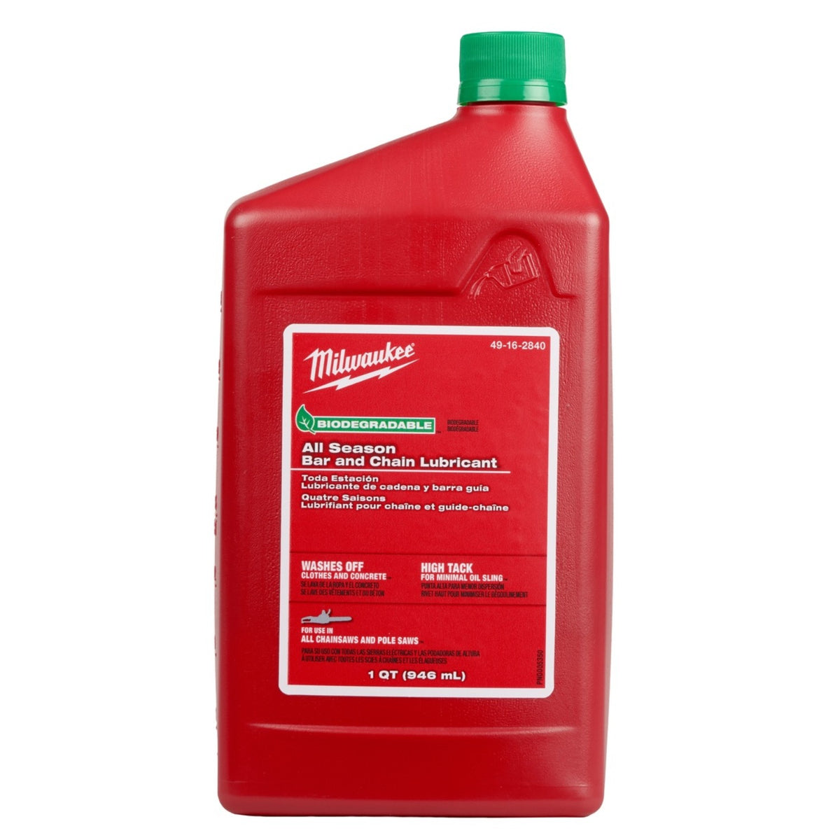 Milwaukee 49-16-2840 Biodegradable All Season Bar and Chain Lubricant for Chainsaws (1 Quart)