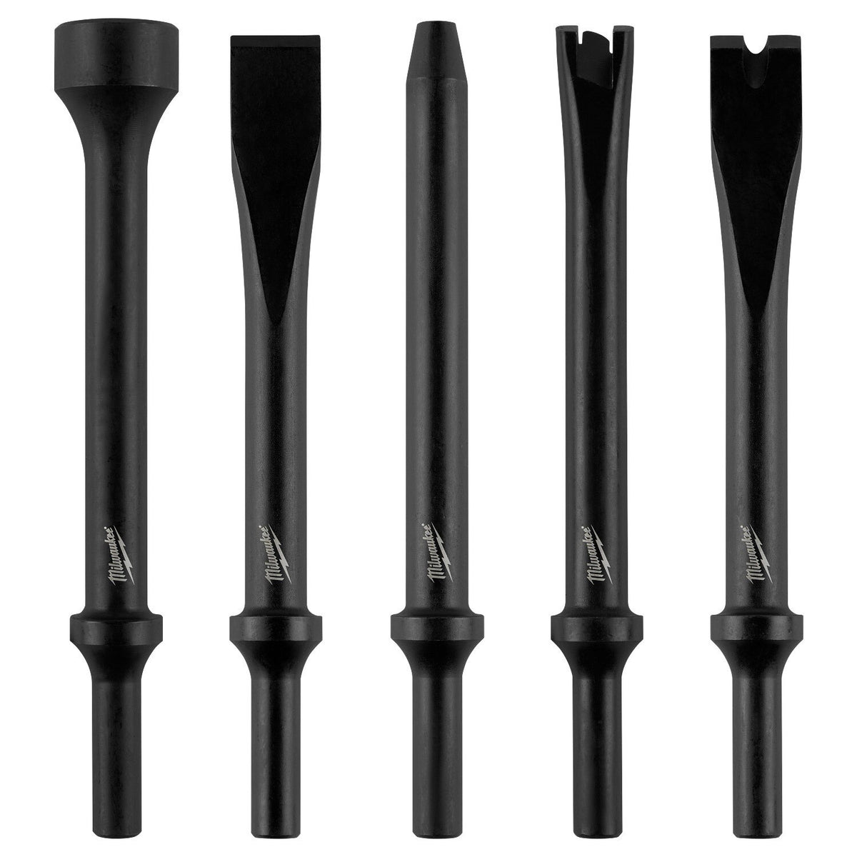 Milwaukee 49-16-3776 0.401" Round Shank Steel Hammer Chisel Bit Set (5 Piece)