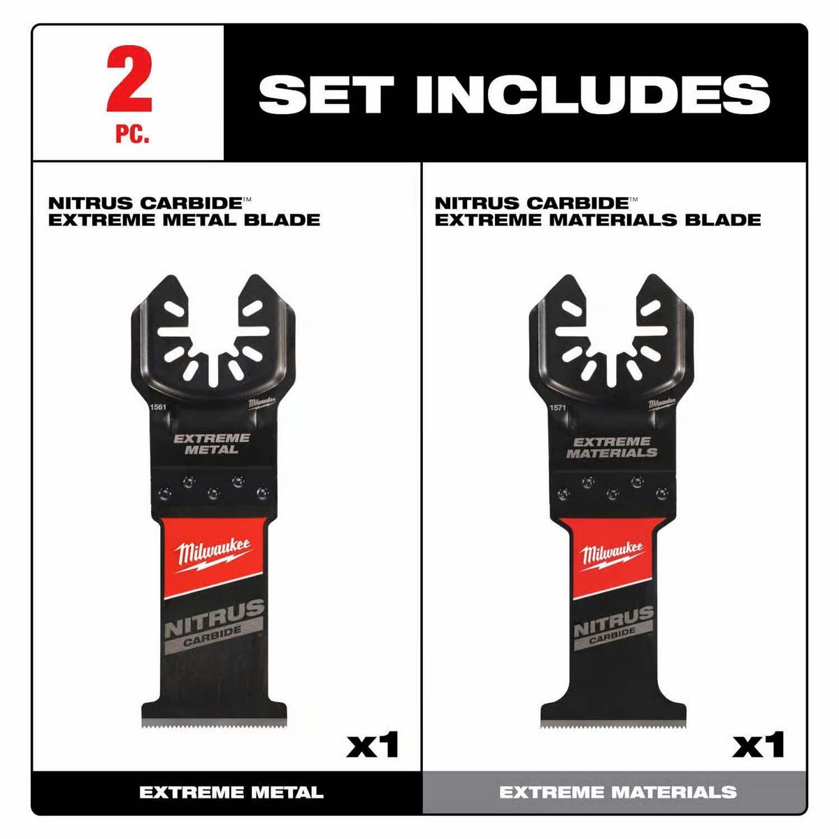 Milwaukee 49-25-1561W NITRUS XTM METAL + XTM MTRLS (2 Piece) - 3
