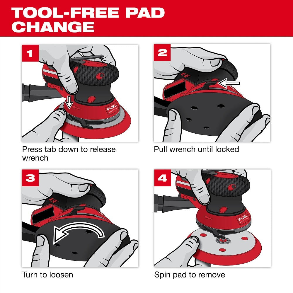 Milwaukee 49-36-2584 6" Hook and Loop Sander Backing Pad - Firm - 3