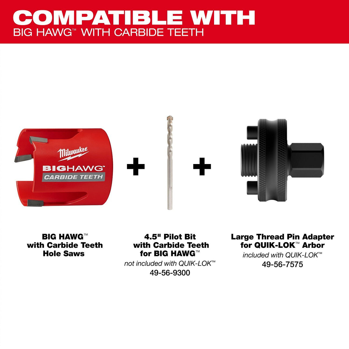 Milwaukee 49-56-7555 7/16" QUIK-LOK Arbor Set (5 Piece) - 7