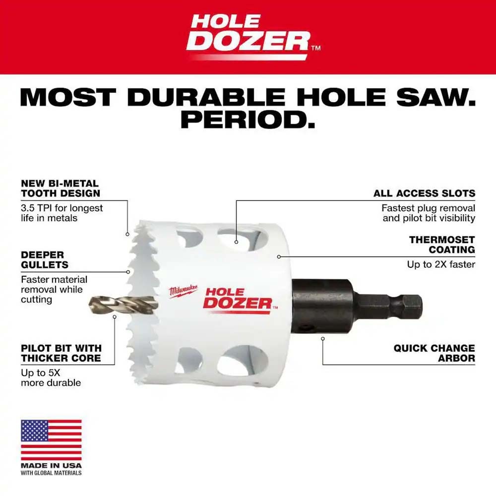 Milwaukee 49-56-9685 4" HOLE DOZER Bi-Metal Hole Saw with Arbor - 2