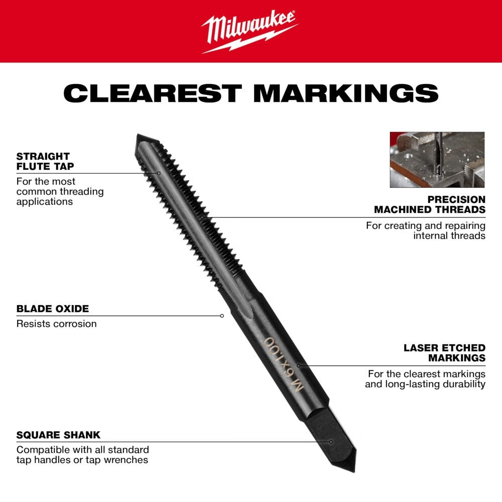 Milwaukee 49-57-5191 1/4"-18 NPT Straight Flute Taper Tap - 5
