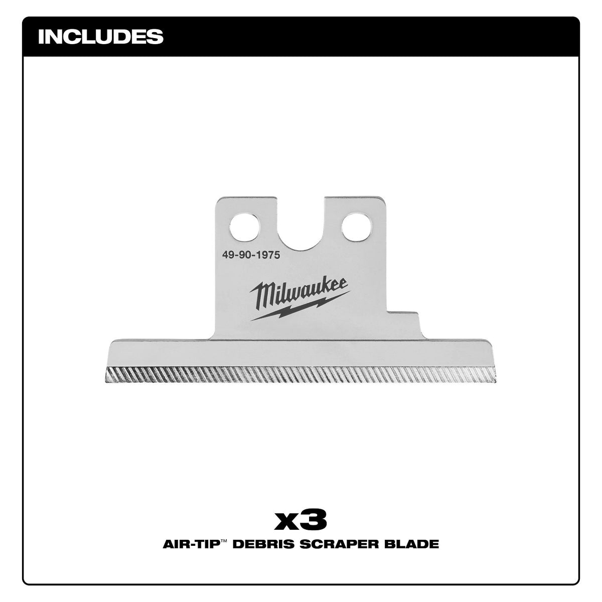 Milwaukee 49-90-1975 AIR-TIP Debris Scraper Replacement Blades Steel (3 Pack) - 2