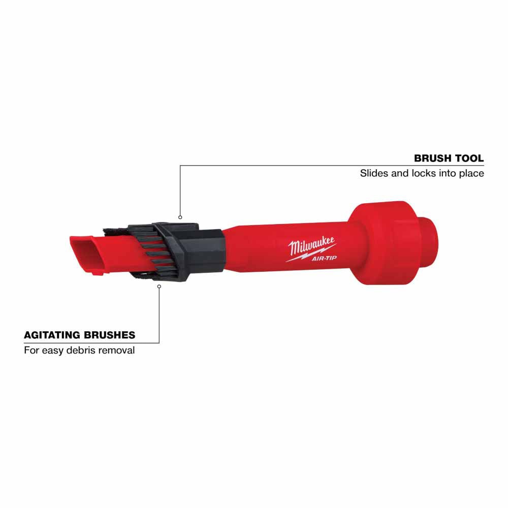 Milwaukee 49-90-2028Y AIR-TIP 2-in-1 Utility Brush Tool with Sliding Head for Wet Dry Vacuums - 3
