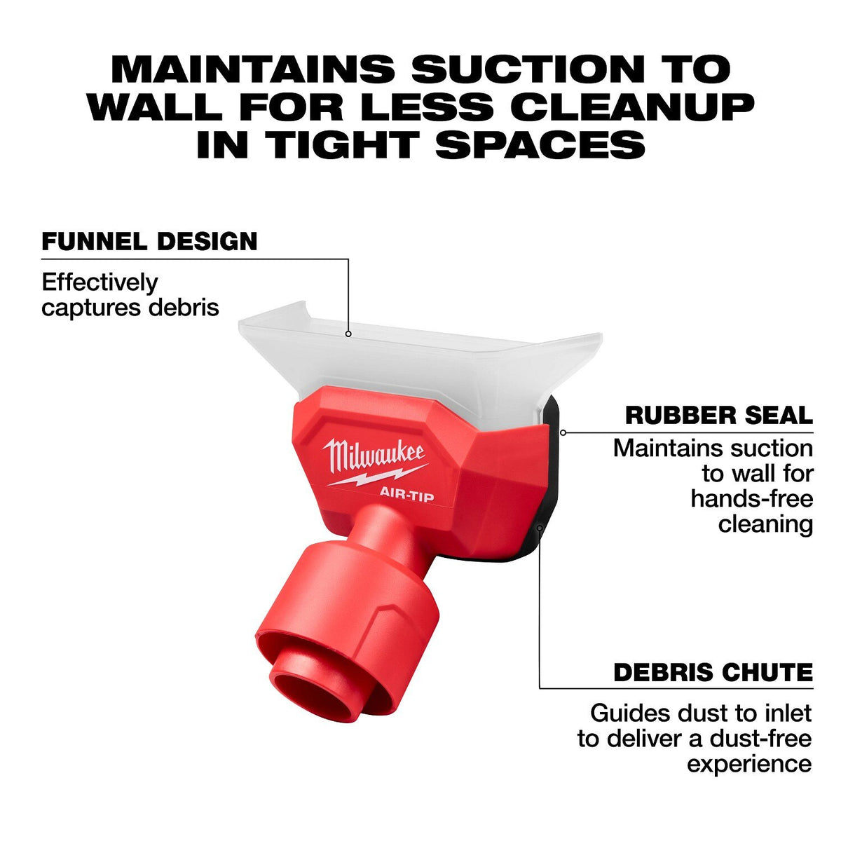 Milwaukee 49-90-2044 AIR-TIP Compact Dust Collector Vacuum Accessory - 3