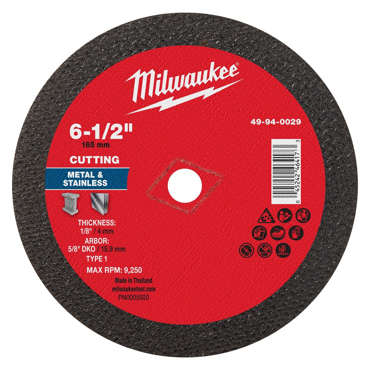 Milwaukee 49-94-0029 6-1/2 in. Type 1 DKO Metal Cut Off Wheel for Metal and Stainless Steel (10 Pack)