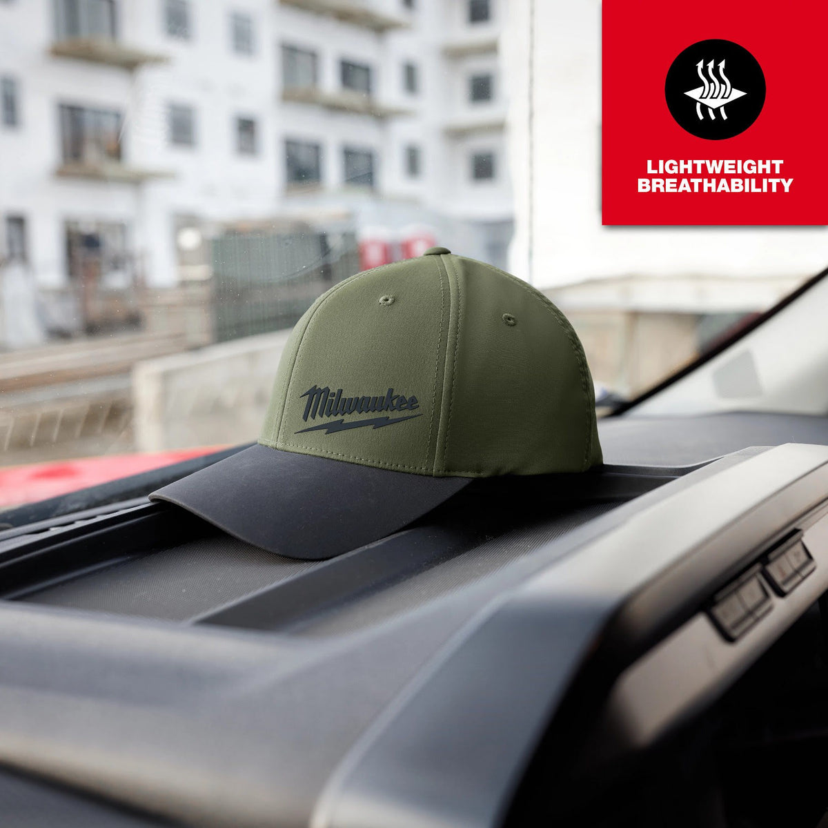 Milwaukee 507E-LXL WORKSKIN Performance Fitted Hat Moisture Wicking UPF 50 Green LXL (1 Hat) - 5