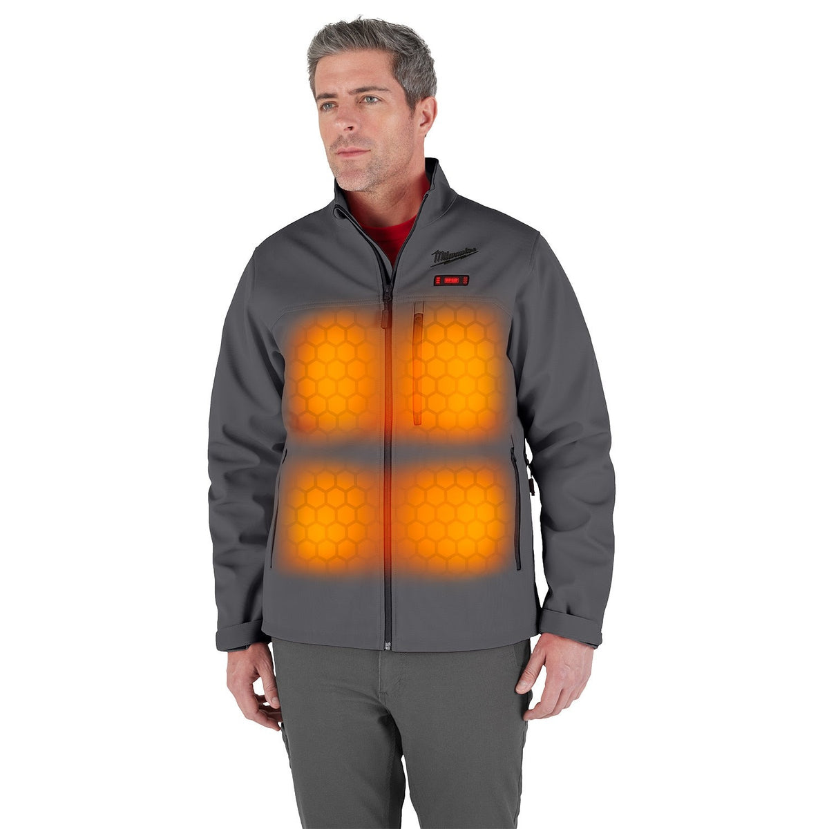 Milwaukee M100G-21 M12 Heated Gray Toughshell Jacket with (1) 3.0 Ah Battery and Charger - 4