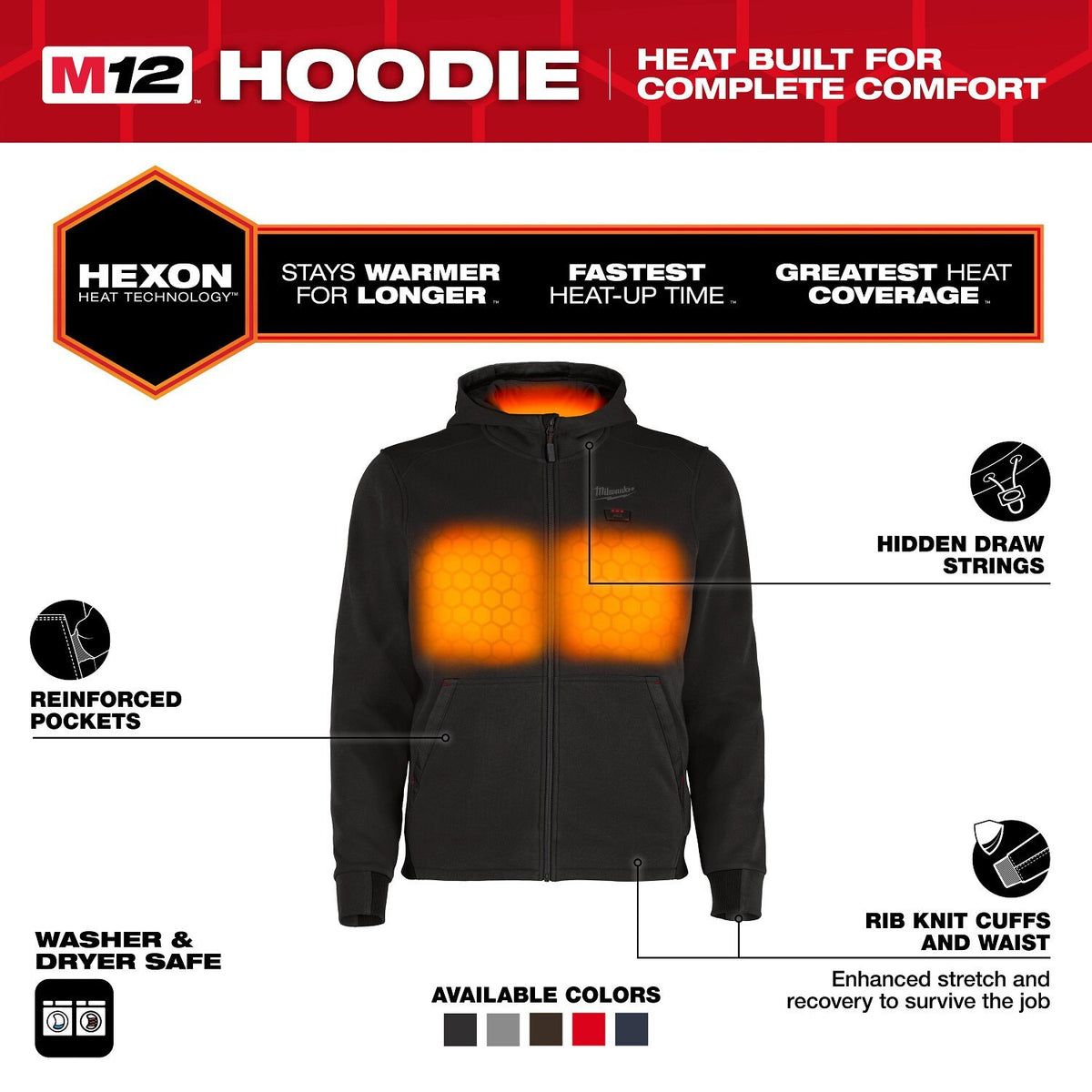 Milwaukee M200B-20 M12 Heated Hoodie Only - Black - 2