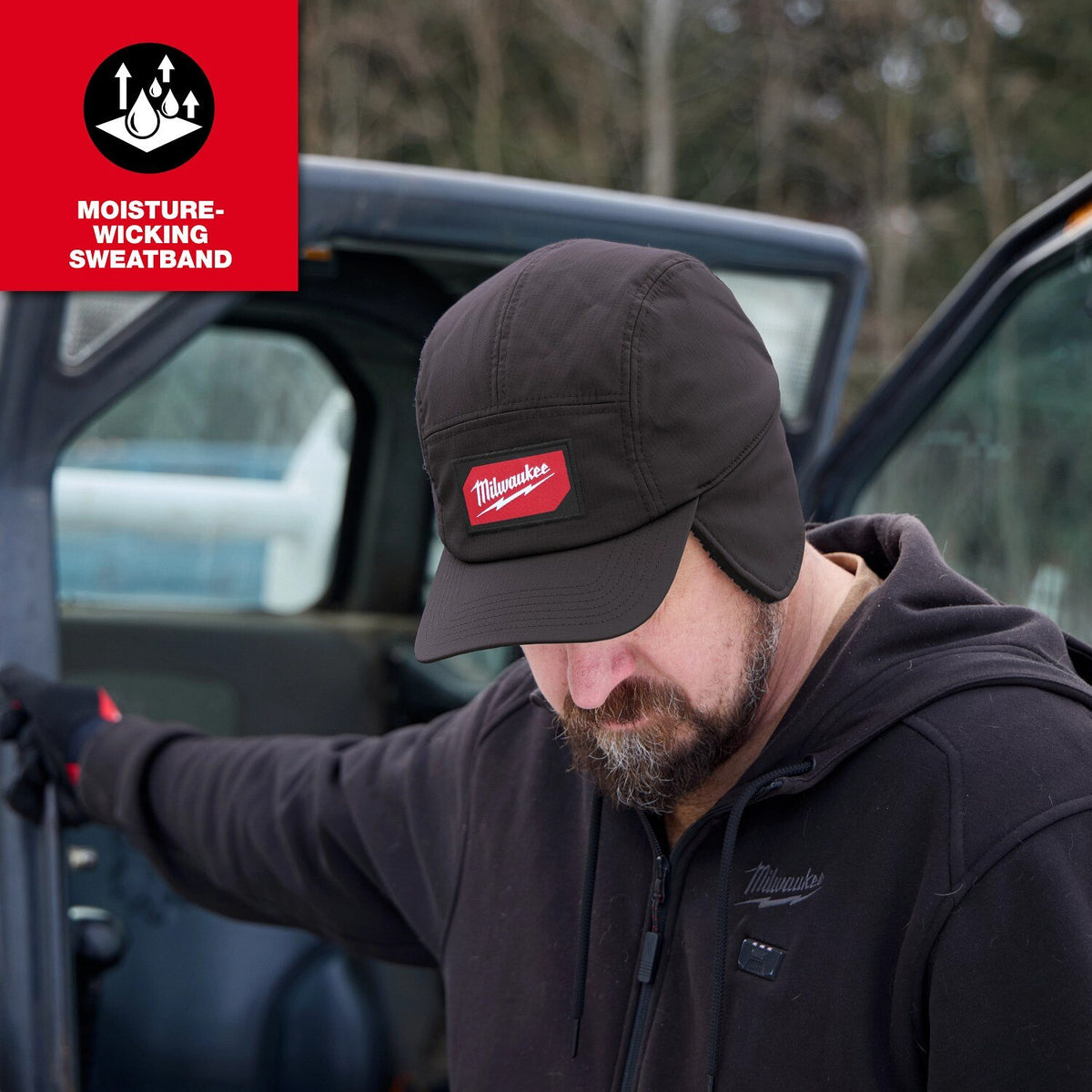 Milwaukee M754B-LXL Sherpa-Lined Windproof Water-Resistant Work Hat Black Large X-Large - 4