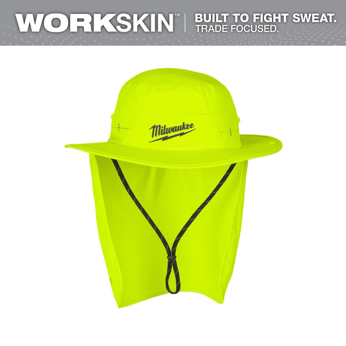 Milwaukee M770Y-LXL WORKSKIN Sunshade Hat with UPF 50 Plus and 3 in Full Brim Yellow LXL - 2