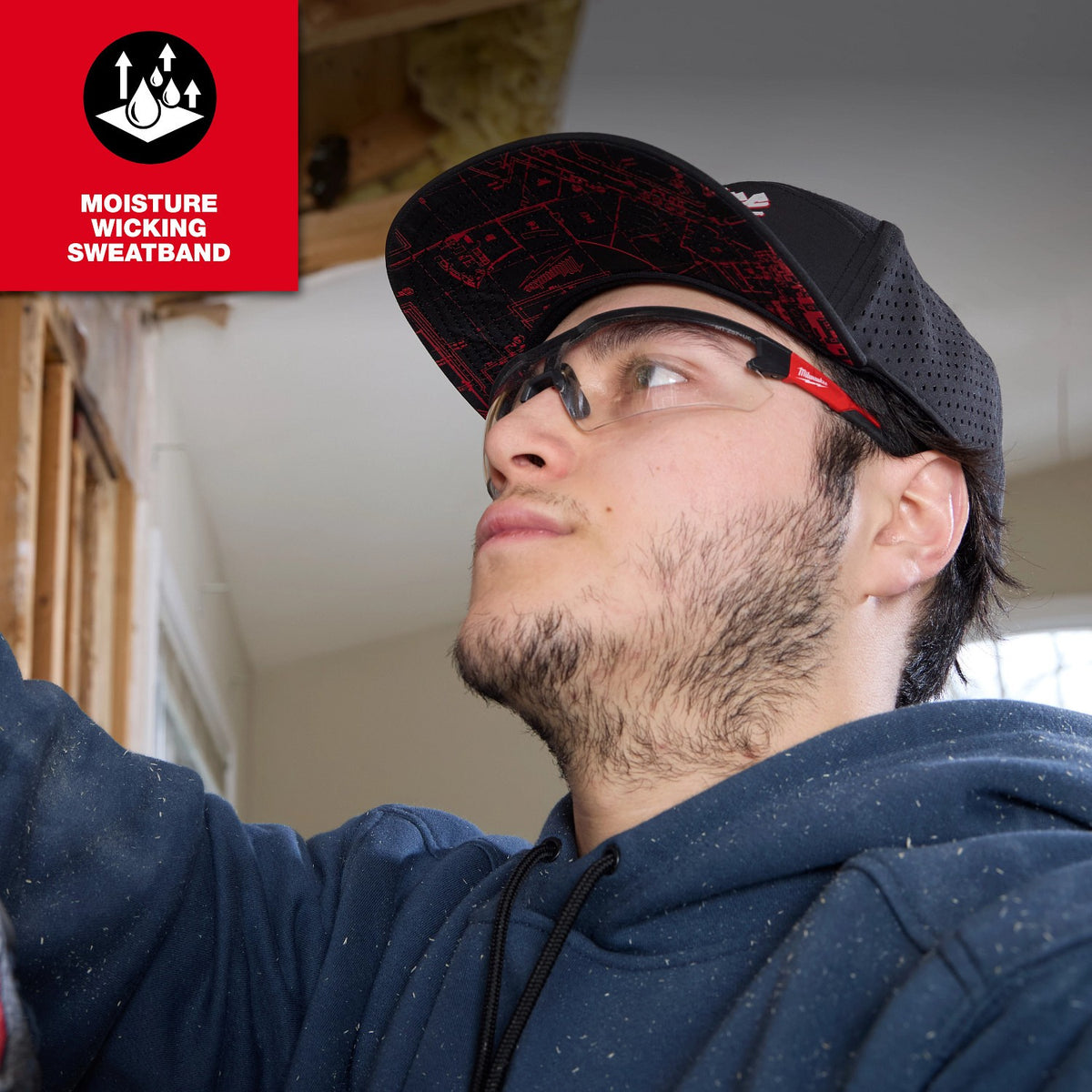 Milwaukee M771B Flat Brim Snapback Hat with Laser Cut Ventilation (1 Hat) - 4