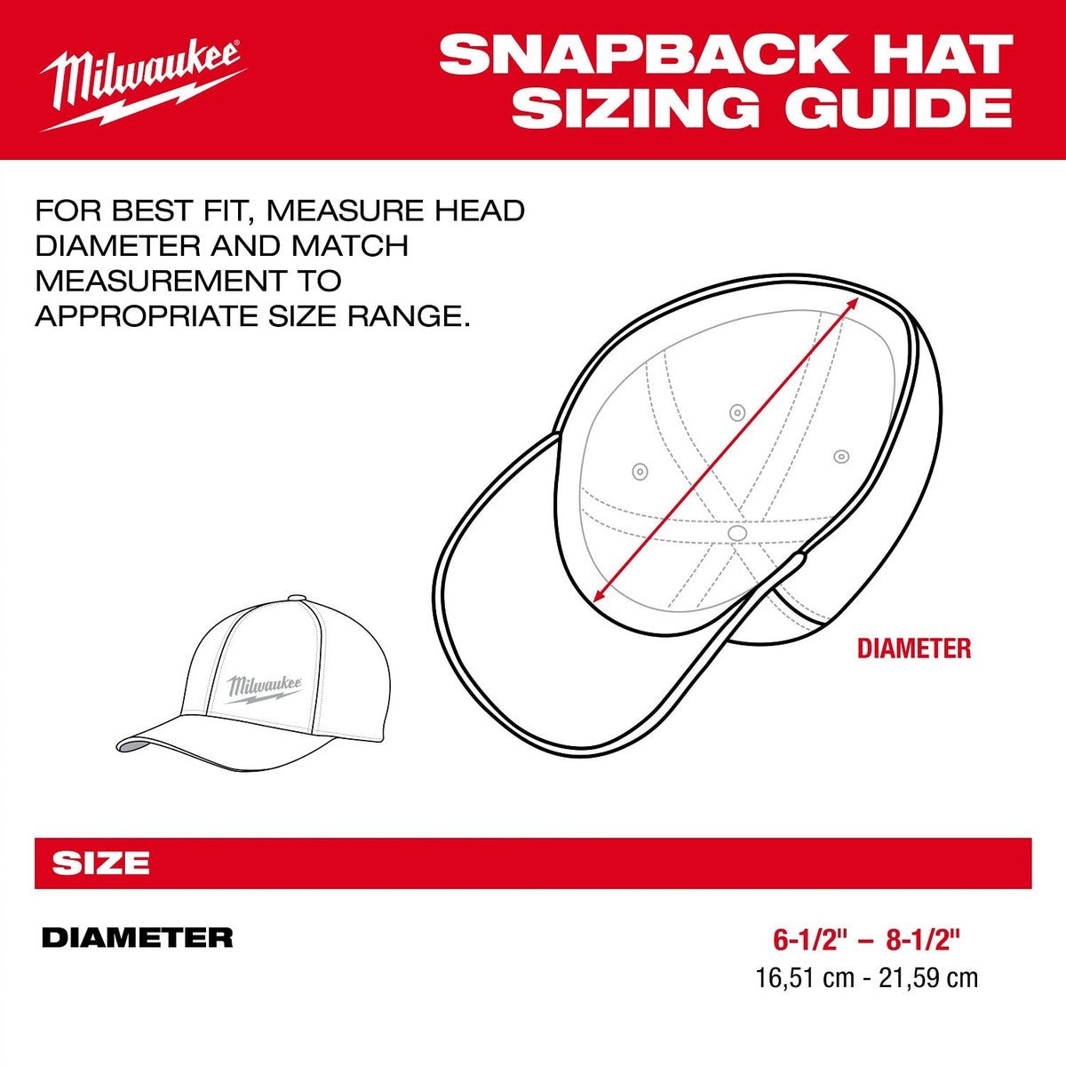 Milwaukee M771B Flat Brim Snapback Hat with Laser Cut Ventilation (1 Hat) - 6