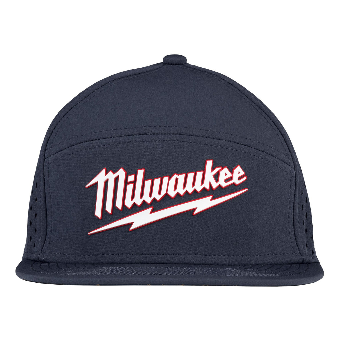 Milwaukee M771U Flat Brim Snapback Hat with Moisture Wicking Sweatband Blue - 7