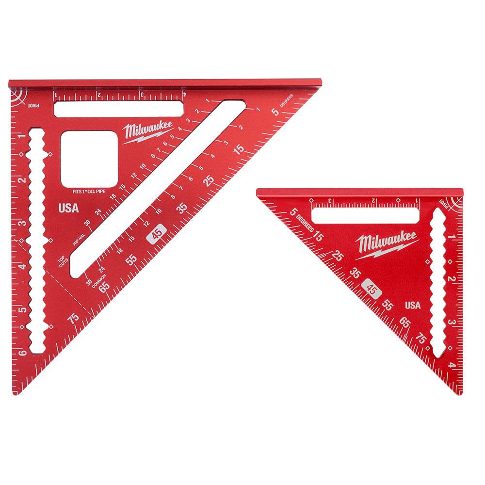 Milwaukee MLSQ070P 2-Piece 7" Rafter Square & 4-1/2" Trim Square