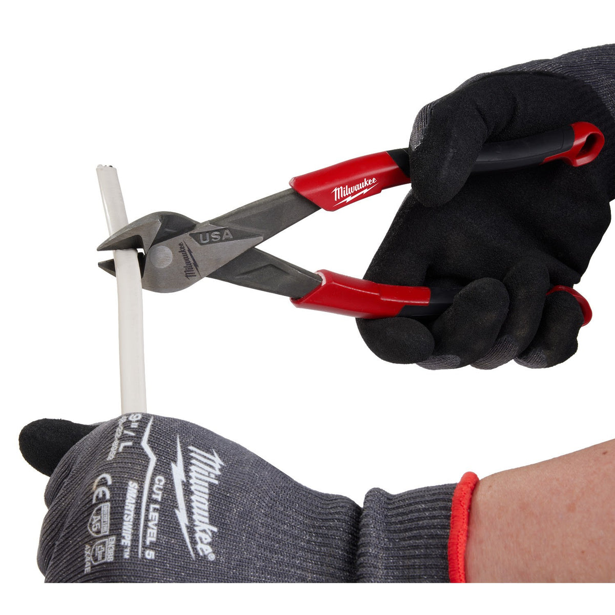 Milwaukee MT558A 8" Angled Head Diagonal Comfort Grip Cutting Pliers (USA) - 7