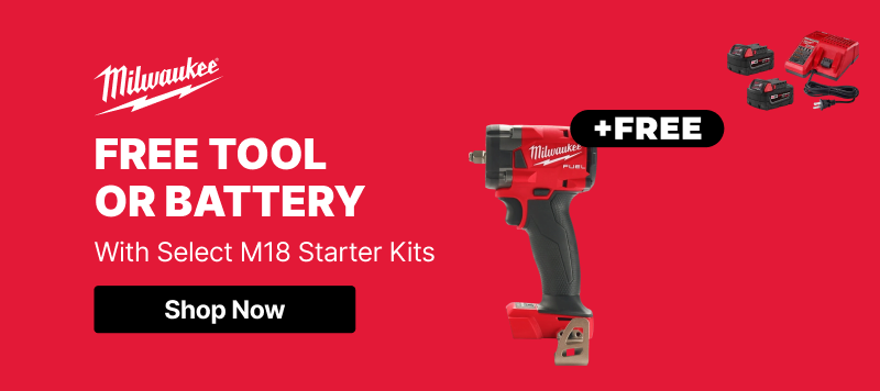 Milwaukee Free Tool or Battery with Select M18 Starter Kits
