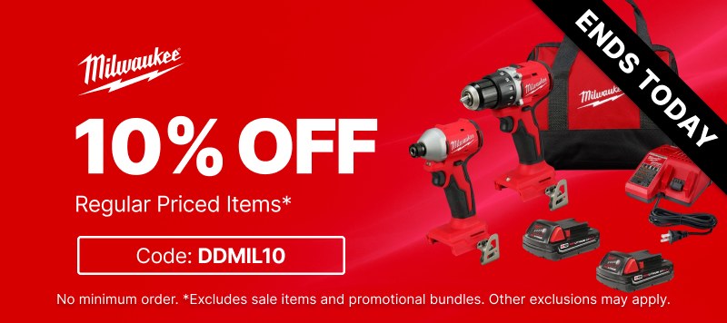 10% Off Qualifying Milwaukee Purchases - Code DDMIL10