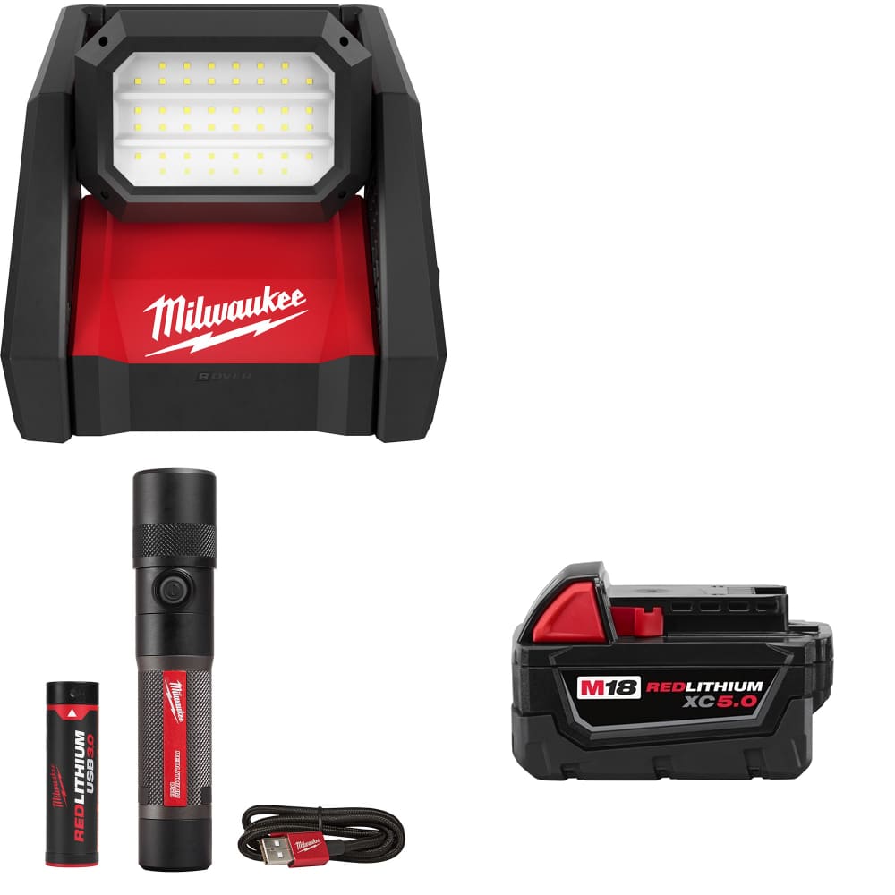 Milwaukee 2366-20 M18 Flood Light w/ 2161-21 Flashlight & FREE Battery Pack