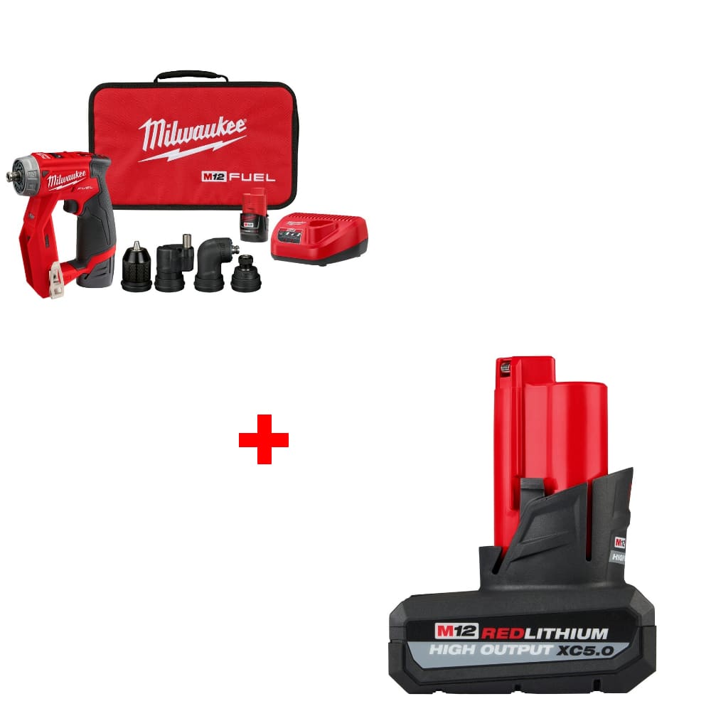 Milwaukee 2505-22 M12 FUEL Drill/Driver Kit w/ FREE 48-11-2450 M12 Battery Pack