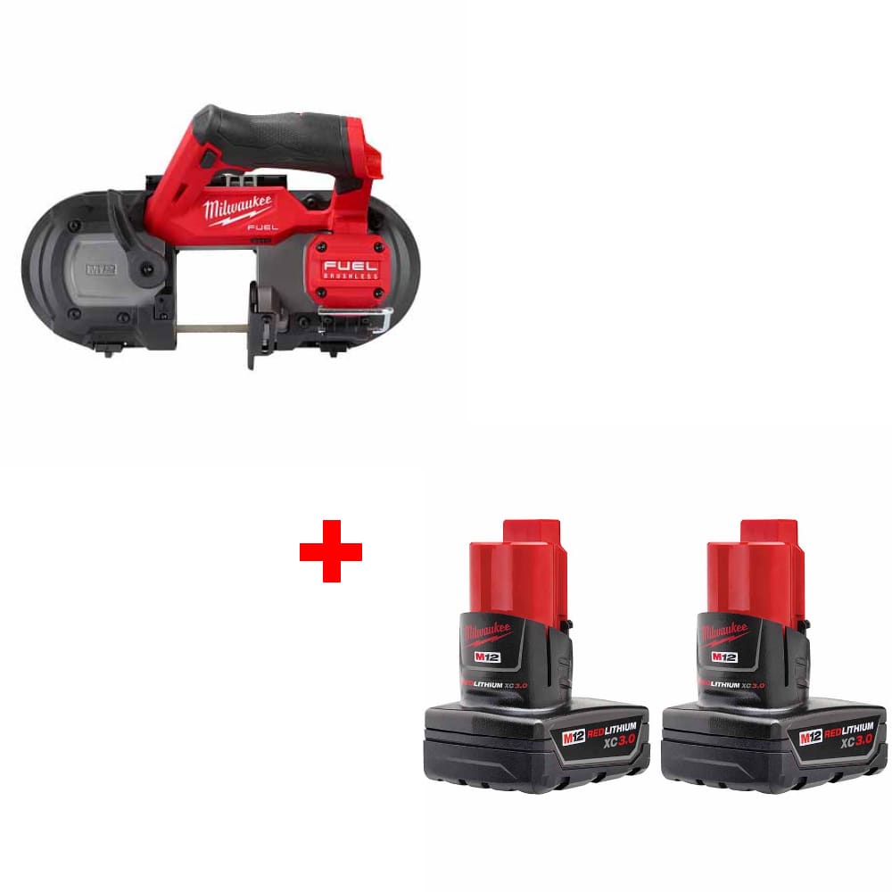 Milwaukee 2529-20 M12 FUEL Band Saw, Bare w/ FREE 48-11-2412 M12 Battery, 2 Pack