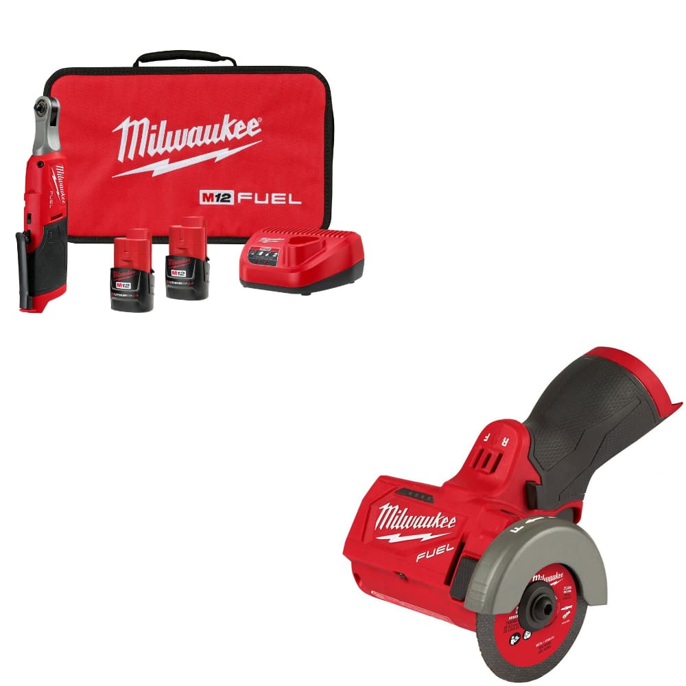 Milwaukee 2566-22 M12 FUEL™ 1/4" Ratchet Kit W/ FREE 2522-20 M12 Cut-Off Tool