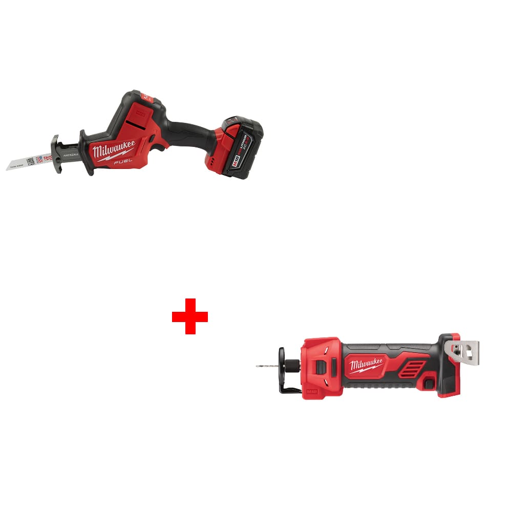 Milwaukee 2719-21 M18 FUEL Hackzall Kit w/ FREE 2627-20 M18 Cut Out Tool, Bare