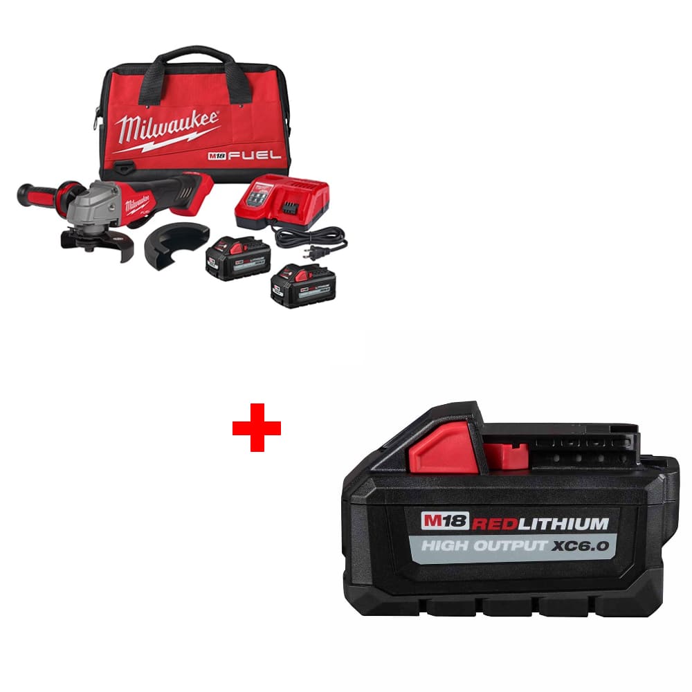 Milwaukee 2880-22 M18 FUEL Grinder Kit w/ FREE 48-11-1865 M18 Battery Pack