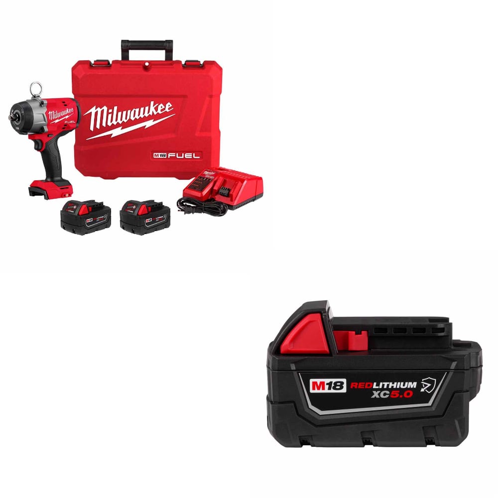 Milwaukee 2966-22 M18 FUEL Impact Wrench Kit W/ FREE 48-11-1850R M18 Battery