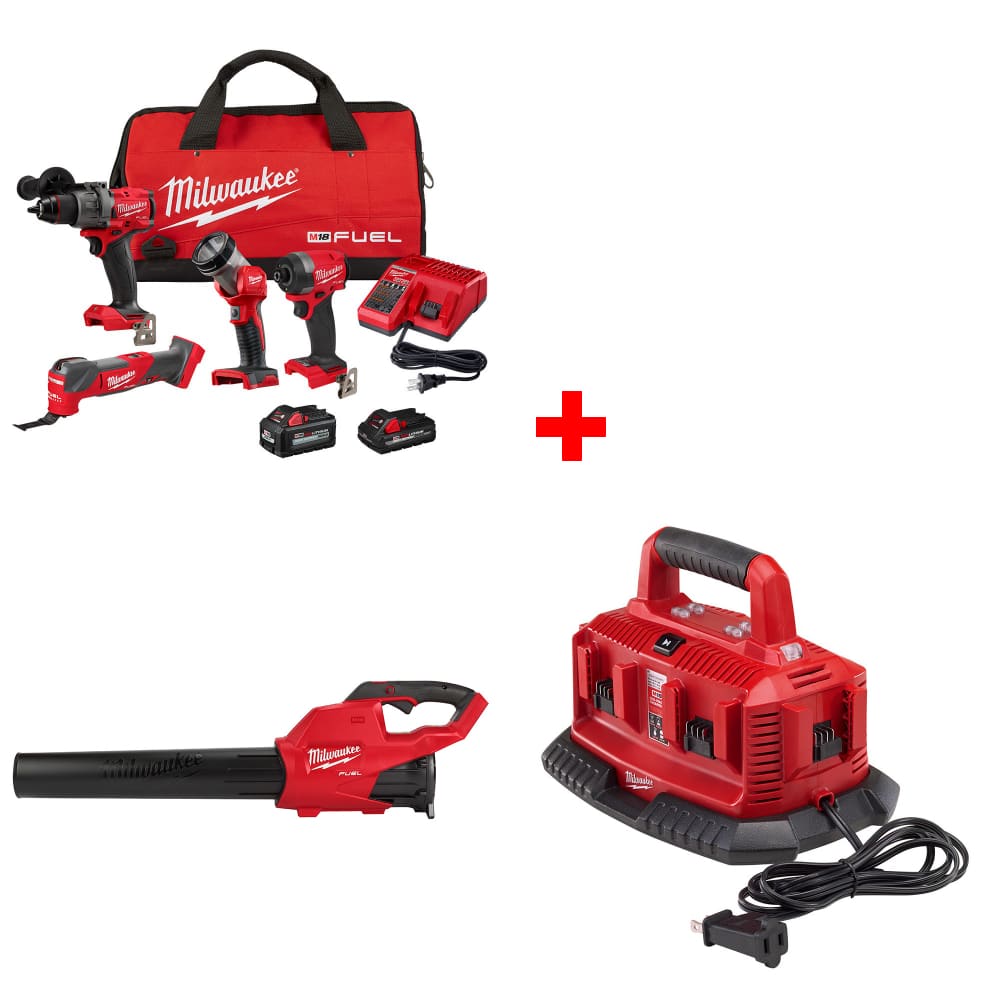 Milwaukee 3698-24MT M18 4-Tool Combo Kit w/ FREE 2724-20 M18 Blower & Charger