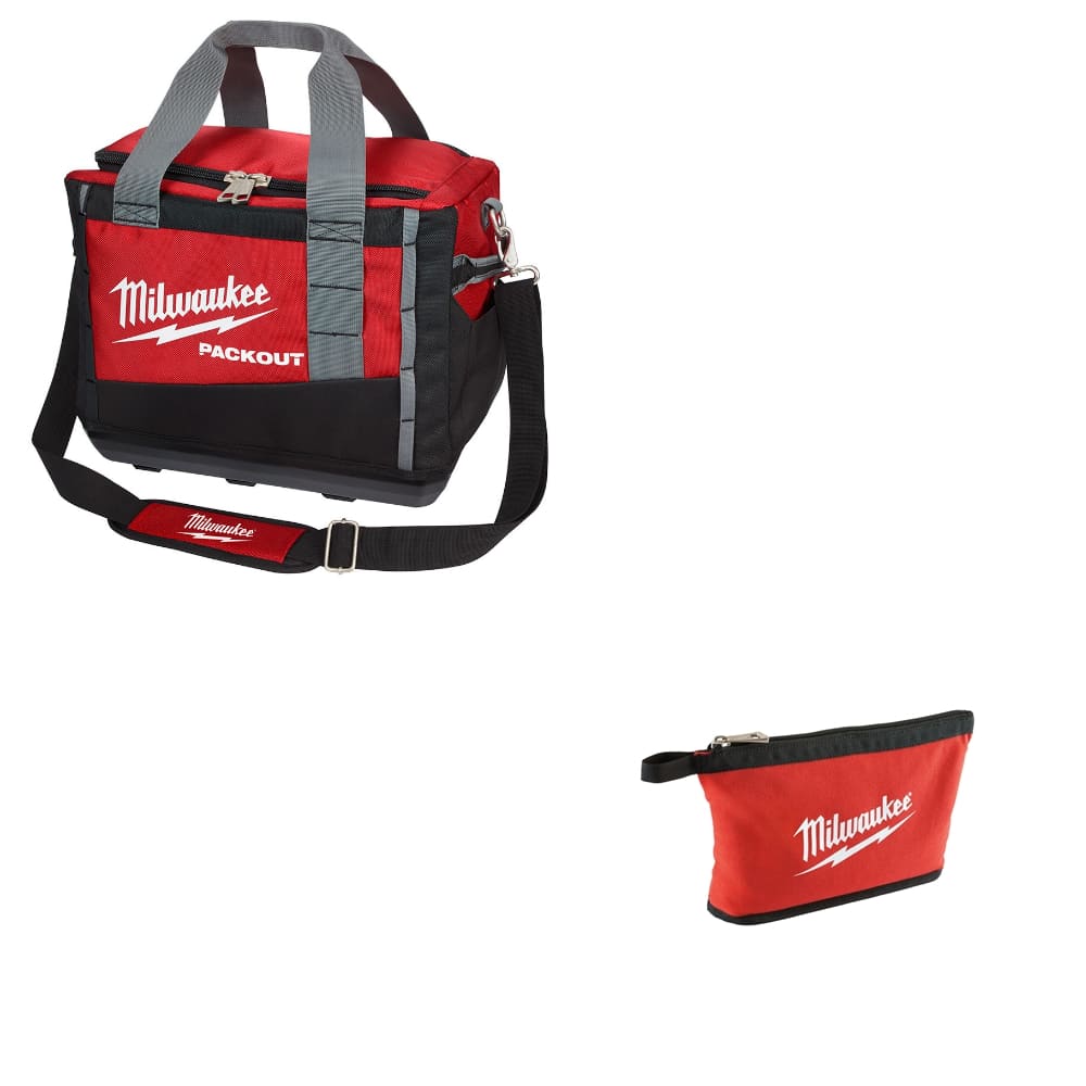 Milwaukee 48-22-8321 15" PACKOUT Tool Bag w/ 48-22-8180 Black Zippered Pouch
