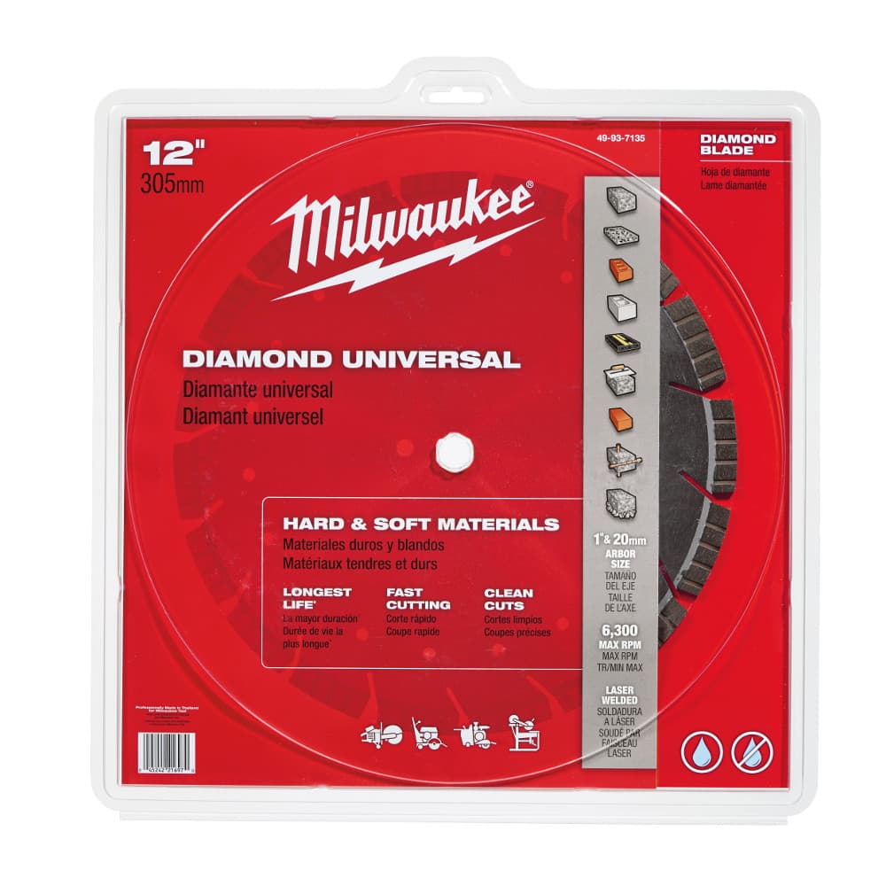 Milwaukee 49-93-7135 12" Diamond Universal Segmented-turbo Saw Blade