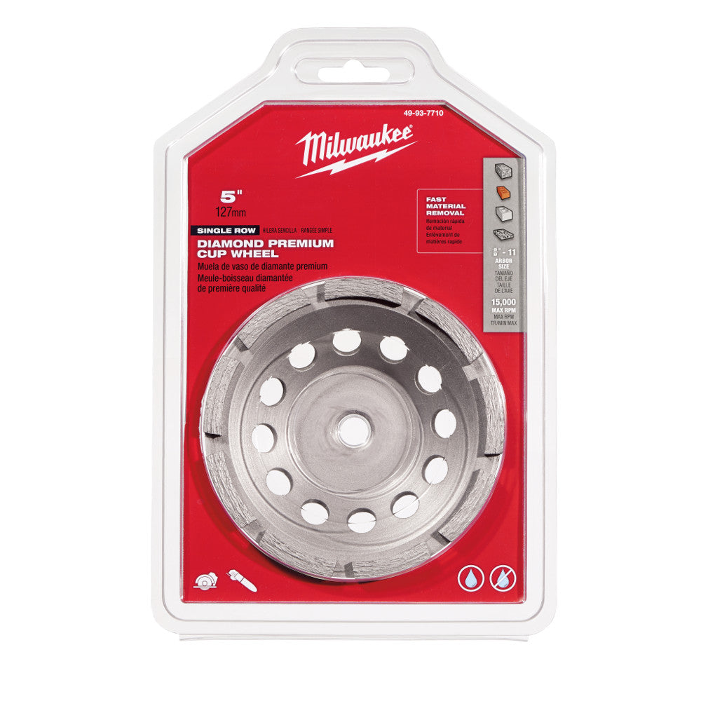 Milwaukee 49-93-7710 5" Diamond Cup Wheel Single Rim