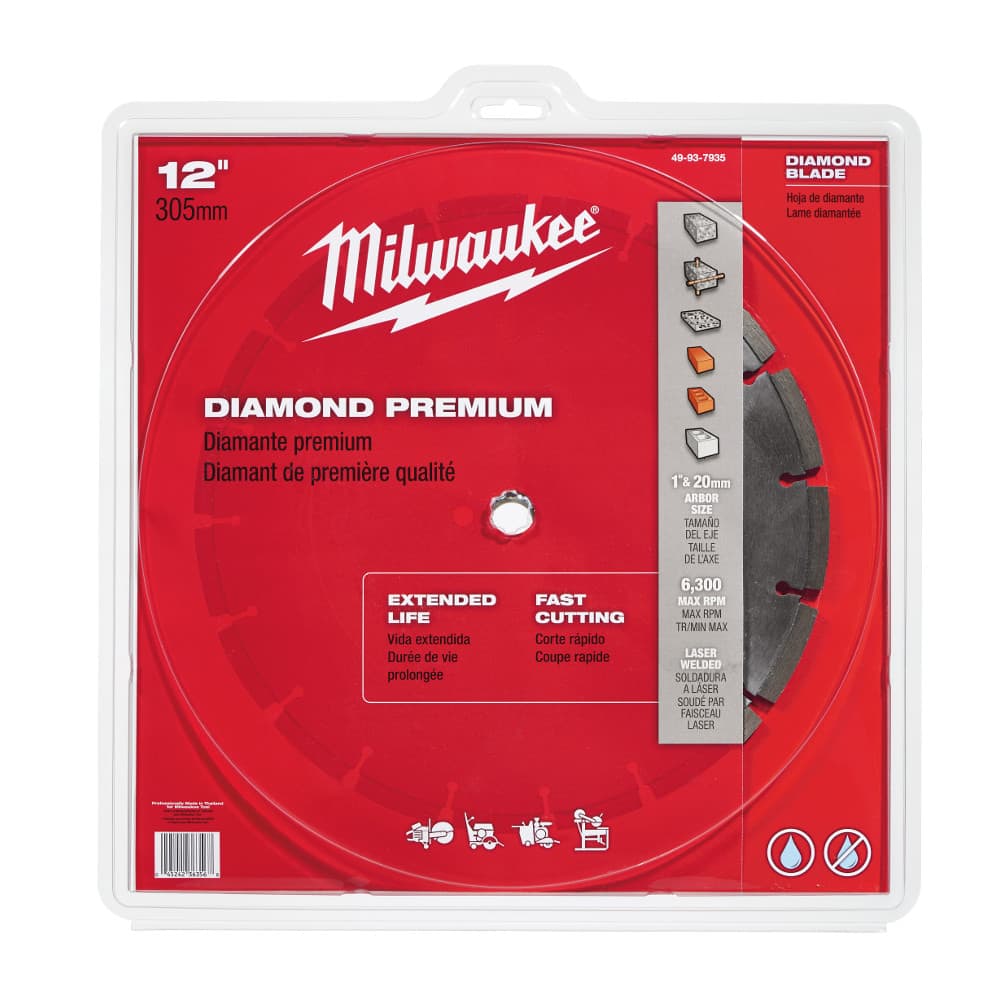 Milwaukee 49-93-7935 12" Diamond Premium Segmented Saw Blade