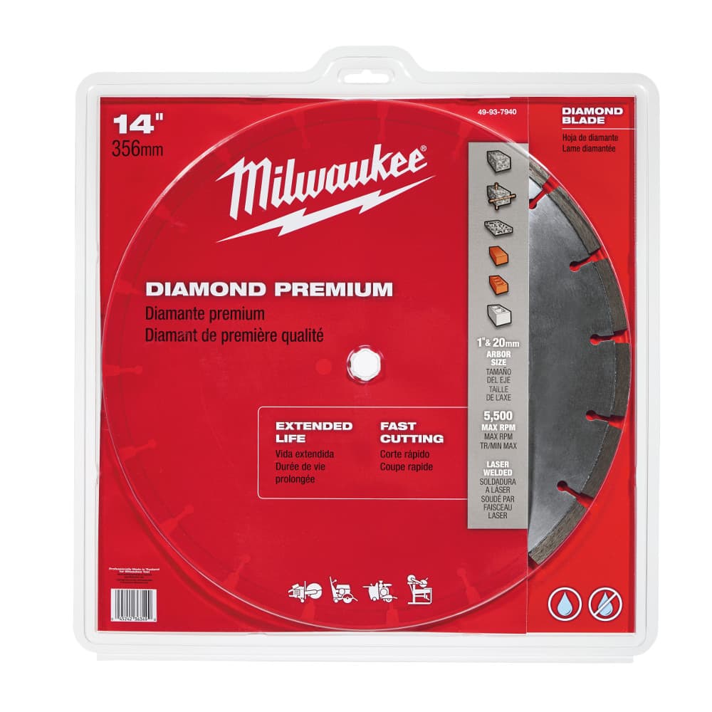 Milwaukee 49-93-7940 14" Diamond Premium Segmented Saw Blade