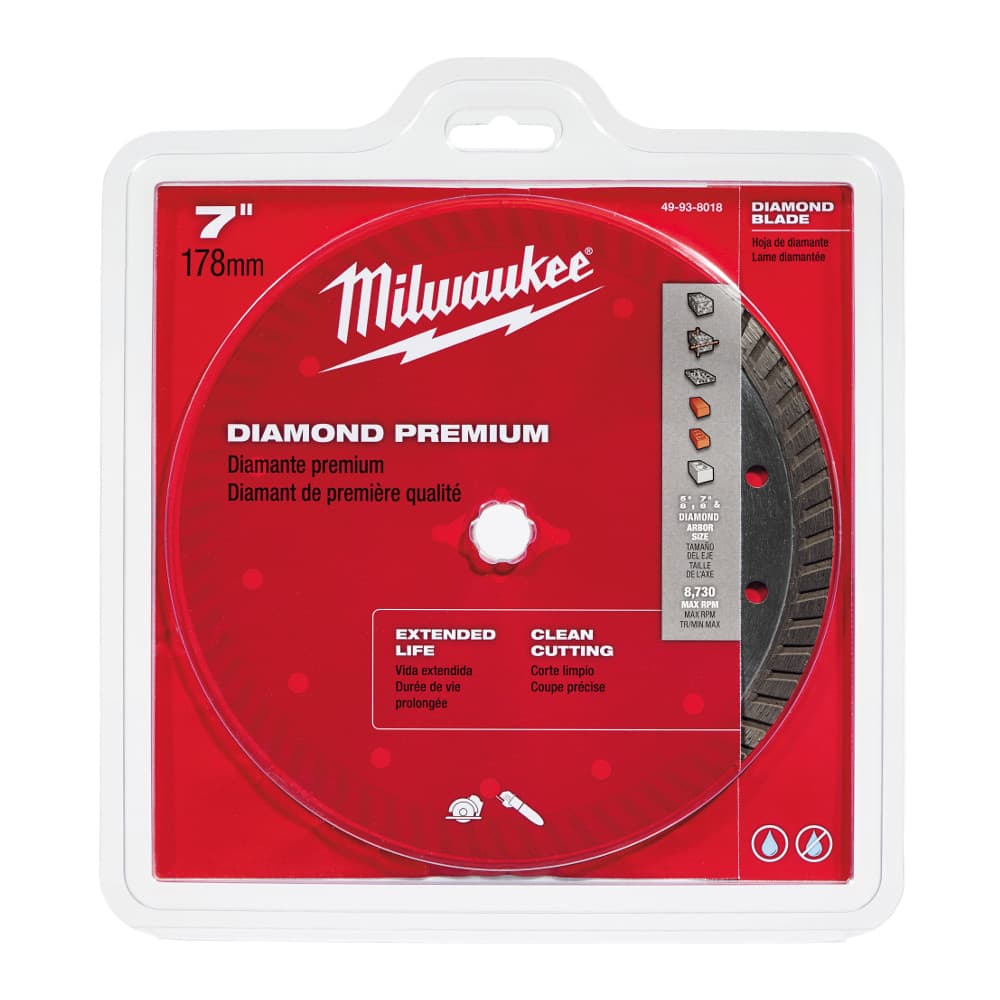 Milwaukee 49-93-8018 7" Diamond Premium Turbo Saw Blade