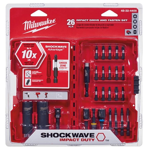 Milwaukee 48-32-4408 26Pc Shockwave Kit with Sockets