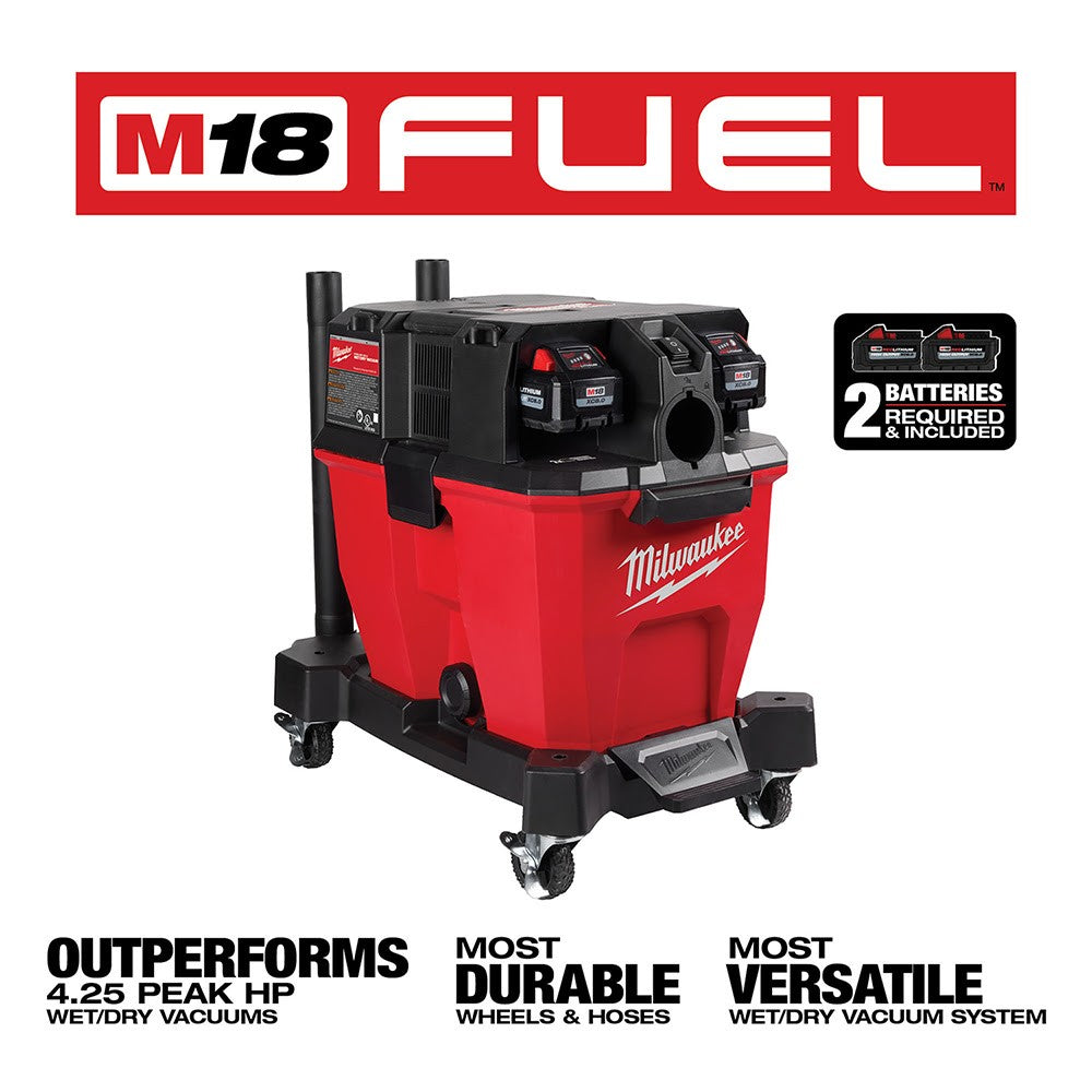 Milwaukee 0920-22HD M18 FUEL 9-Gallon Dual-Battery Wet/Dry Vacuum Kit