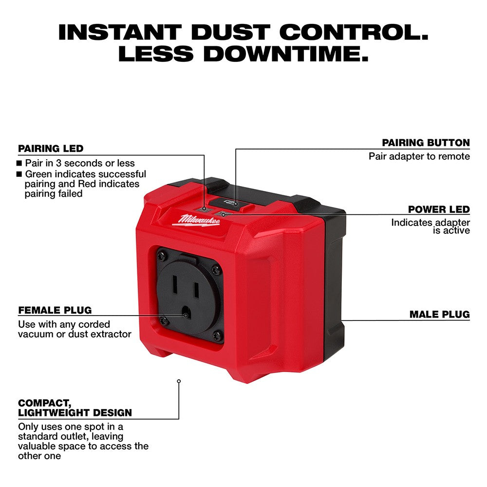 Milwaukee 0950-20 Wireless Dust Control Adapter & Remote Kit