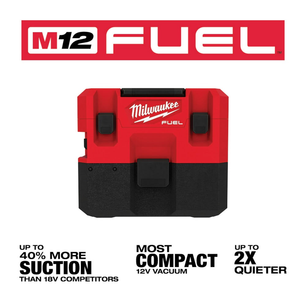 Milwaukee 0960-20 M12 FUEL 1.6 Gallon Wet/Dry Vacuum, Bare Tool