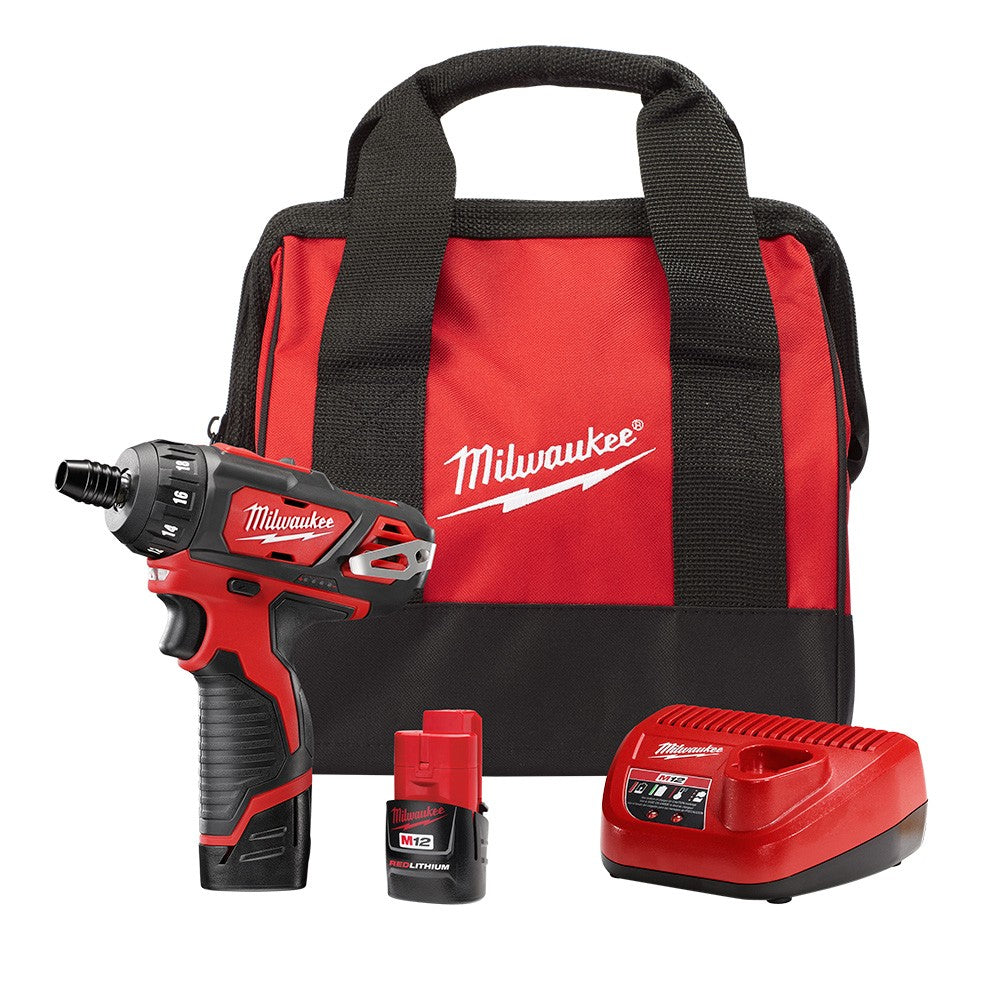 Milwaukee 2406-22 M12 1/4”  Hex 2 Speed Screwdriver Kit