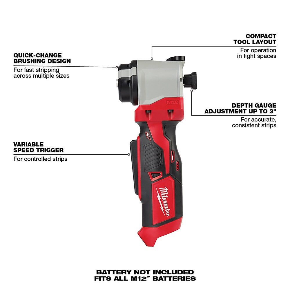 Milwaukee 2435-20 M12 Cable Stripper, Tool-Only